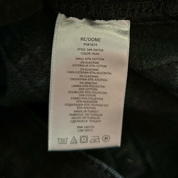 Re/Done 70s Crop Boot Jeans Noir Black‎ 26 - Picture 10 of 10